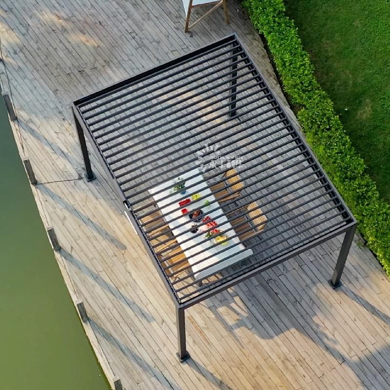 Economical Electric Or Manual Control Aluminium Louverd Pergola 4x3M (2)