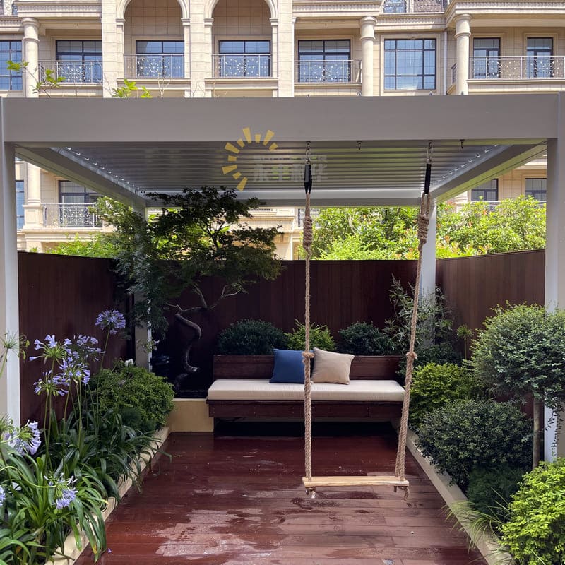 Garden Pergola Aluminium Outdoor With Louver Roof (1)