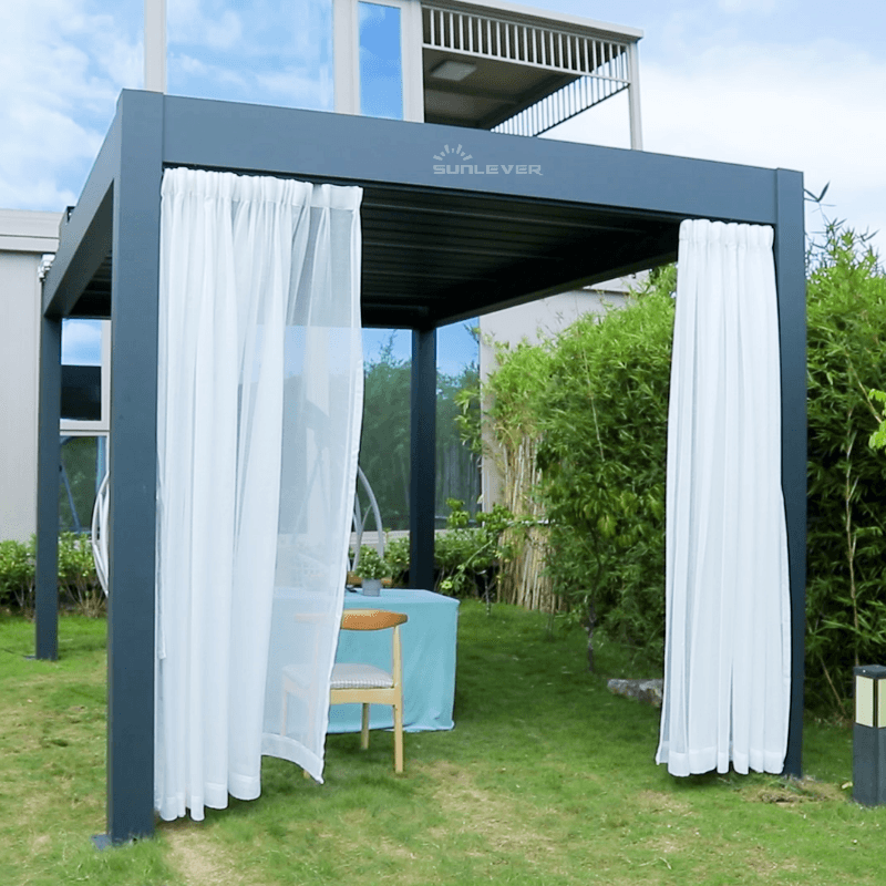 Garden Waterproof Louvered Pergola With Roof 3x4 (1)