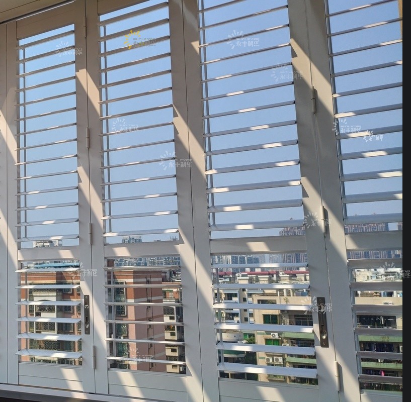 House Outside Aluminium Bifold Plantation Shutters (1)