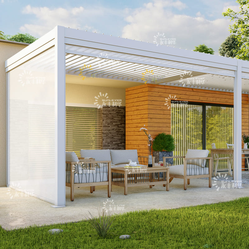 Large Garden Pergola With Roof And Sides Outdoors (1)
