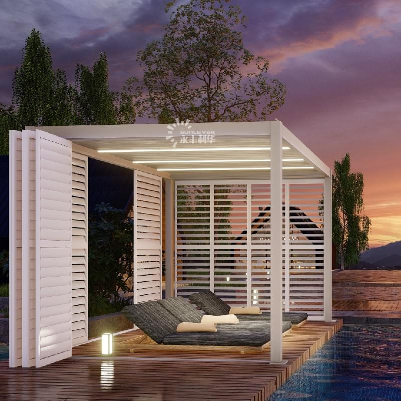 Medium Electric Or Manual Control Aluminium Louverd Pergola 4x3M (2)