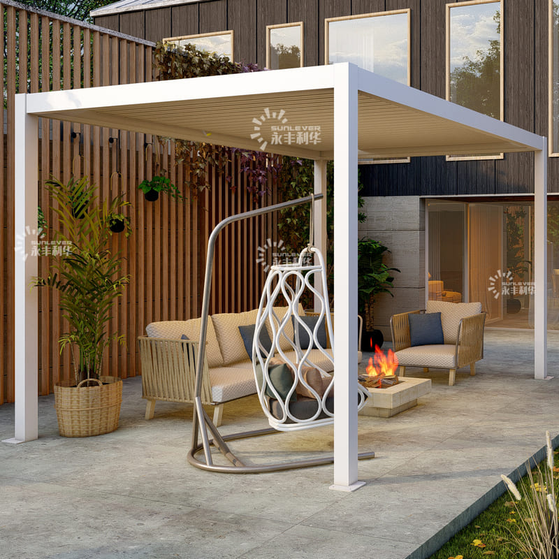 Metal Outdoor Garden Furniture Pergola With Roof