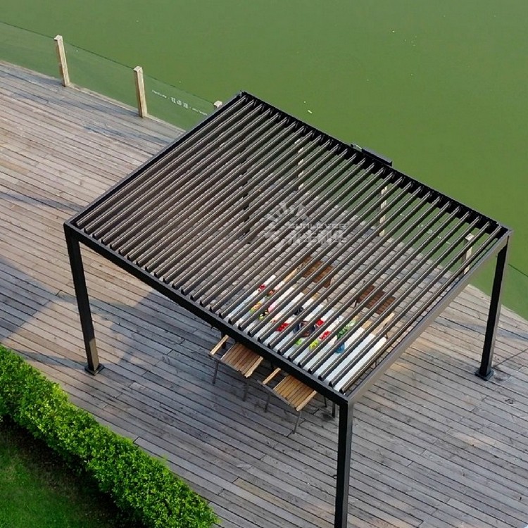 Open And Close Pergola Motorized Louver Roof (1)