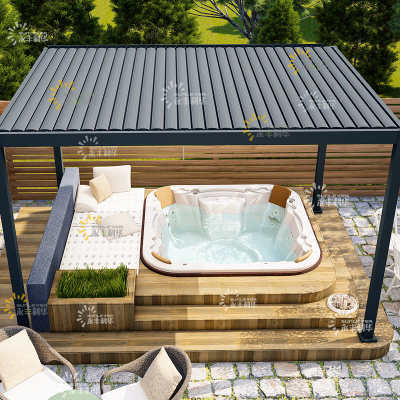 Openable Manual Patio Louvre Roof Awnings System