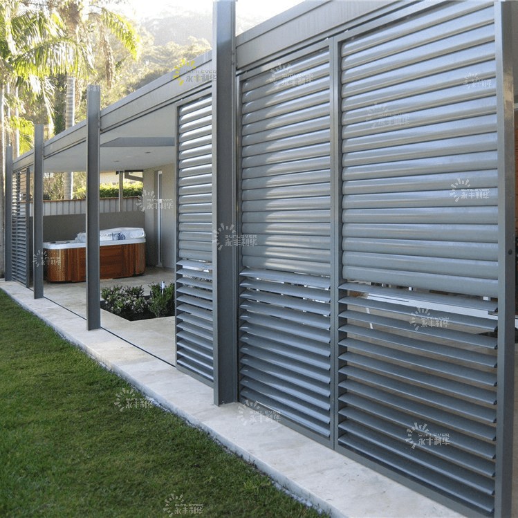 White Color Outdoor Sliding Plantation Window Shutters (1)